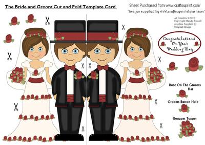 The Bride and Groom Cut and Fold Card with Decoupage Element