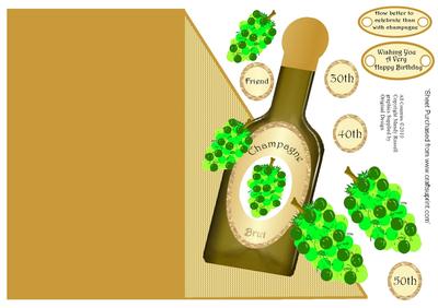 Celebrate - Cut Fold and Create Champagne Card
