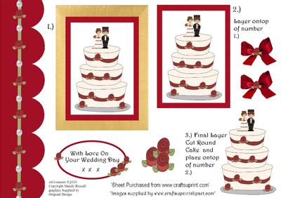 Wedding Day Cake Card -with Love on Your Wedding Day