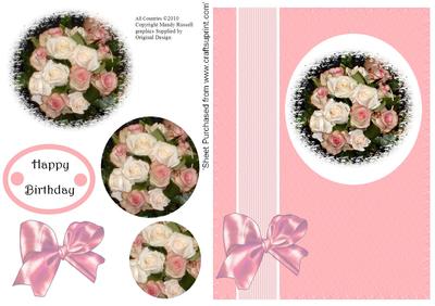 A5 Card Front Rose Pyramid Design Sheet