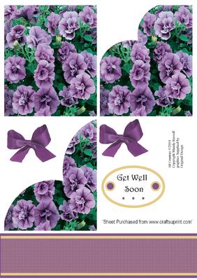 Side Scallop Layer Pyramid Design Sheet Purple Petunias