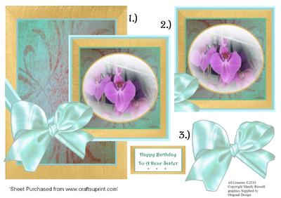 Framed Elegant Orchid Pyramid Stacker Design Sheet