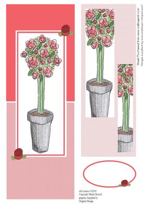 From the Heart - Over the Edge Red Rose Topiary Tree Design