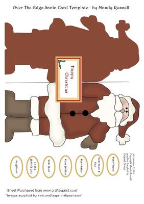 Over the Edge Unusual Santa Card