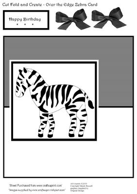 Cut Fold and Create Over the Edge Zebra Card