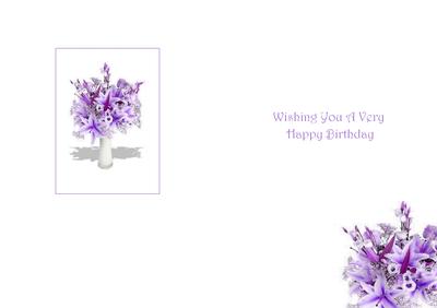 Lilac Lilies Floral Vellum or Insert - Wishing You a Very Ha