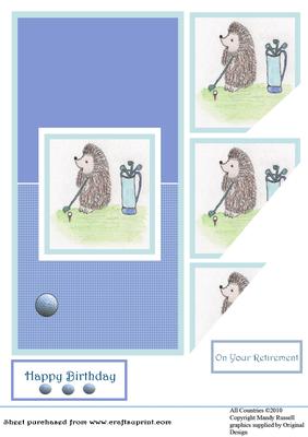 Happy Birthday Spike Playing Golf Over the Edge Card