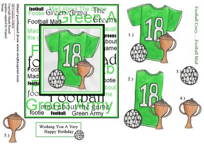 Football Crazy Football Mad Green Shirt Sheet