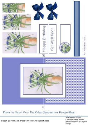 From the Heart Painted Agapanthus Over the Edge Design Sheet