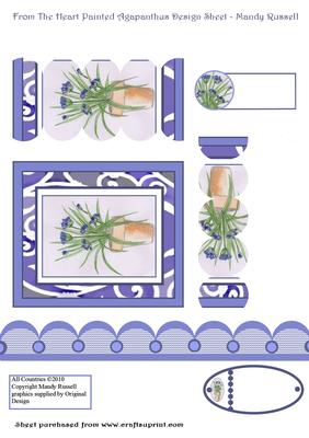 From the Heart Painted Agapanthus Design Sheet with Scallope