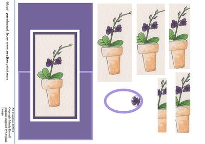 Purple Dendrobium Orchid Over the Edge Card