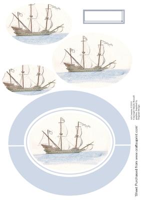 Galleon Over the Edge Wobble Card