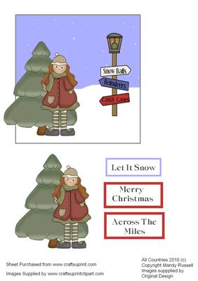 Cute Christmas Card with Topper and 3 Text Toppers to Choose
