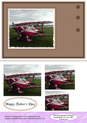 Flying Card Front Fathers Day Pyramid Design Sheet