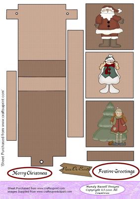 Festive Greetings Waterfall Card Design Sheet