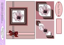 Wavey Edge Stacker Antique Anemone Design Sheet in Pink
