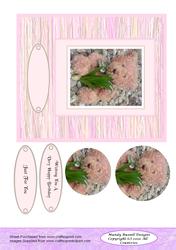 Teddy Bear Out and About Large Card Front Design Sheet