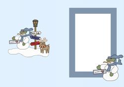 Flakey and Friends Christmas Landscape Insert for an A5 Card