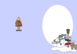 Flakey and Friends Christmas Landscape Insert for an A5 Card