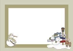 Flakey and Friends Christmas Landscape Insert for an A5 Card