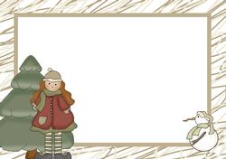Flakey and Friends Christmas Landscape Insert for an A5 Card