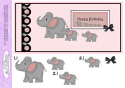 Extra Large Dl Elephant Birthday Card
