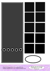 Black Xl Large Card Front with Tea Bag Tiles