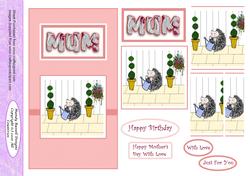 Mum Spike A5 Card Front with Panel Stackers