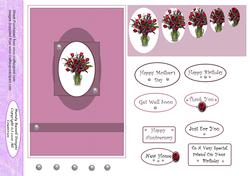 Quick Card Front Floral Oval Stackers
