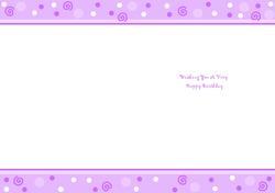 Swirls and Dots Wishing You a Very Happy Birthday Lilac A5 P