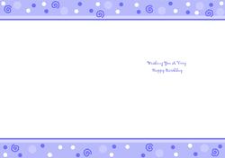 Swirls and Dots Wishing You a Very Happy Birthday Blue A5 Po