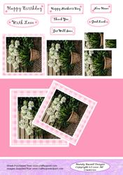 White Agapanthus Faux Twisted Pyramid Design Sheet