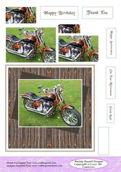 Large Square Cards Inspired Motor Bike Quick Card