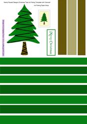 Christmas Tree Iris Folding Template and Paper Strips