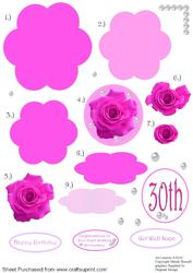Pearl Wedding Anniversary Step by Step Flower Decoupage Project Sheet