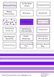 Text Topper Sheets - Ribbon Strips - Purple