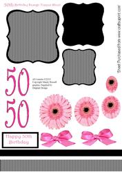 50th Birthday Pyramid Topper Design Sheet