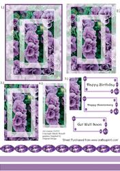 Floral Fancy Lilac Mist Pyramid Design Sheet with Amethyst E