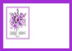 Lilac Vase of Lilies Rectangle Aperture Insert