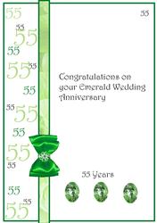 Emerald Wedding Anniversary Vellum / Insert