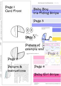 6 Page Iris Folding Pram Kit - Quick and Easy to Do