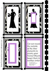 Silhouette Lady Invertage Tunnel Design Sheet - Art Deco Ins