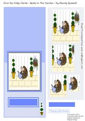 Over the Edge Spike Card - Spike in the Garden