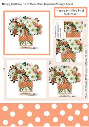 Happy Birthday to a Dear Aunt Tank Vase Pyramid Design Sheet