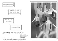 With Sympathy Design Sheet Black and White Fuschia