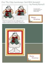 Over the Edge Landscape Card with Snowgirl