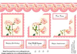 Pearls and Peonies Scalloped Edge Corner Pyramid Design Shee