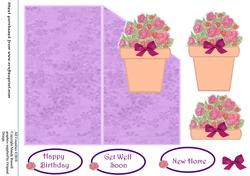 From the Heart Over the Edge Flower Pot Pink and Purple