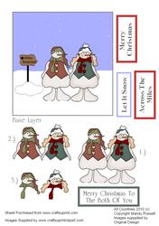 Merry Christmas to the Both of You Snowman Card Decoupage De