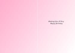 Wishing You a Very Happy Birthday Insert with Pink Faded Bac